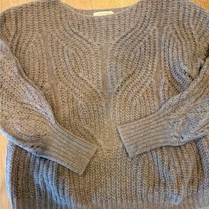 Sezane Taupe PULL GISELE Cable Knit Sweater